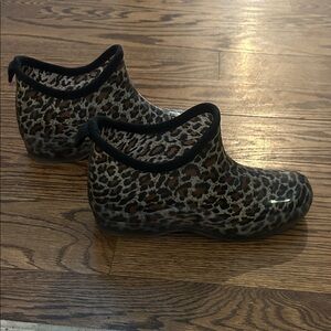 Corkys Leopard Print Winter Rain Boots